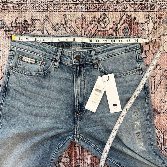 Calvin Klein NWT Skinny Fit Jeans Size W33 L30 Medium Blue Wash - Picture 10 of 14